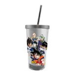 Copo Canudo Eco Saiyan Team - DragonBall Z - Zona Criativa 450 mL